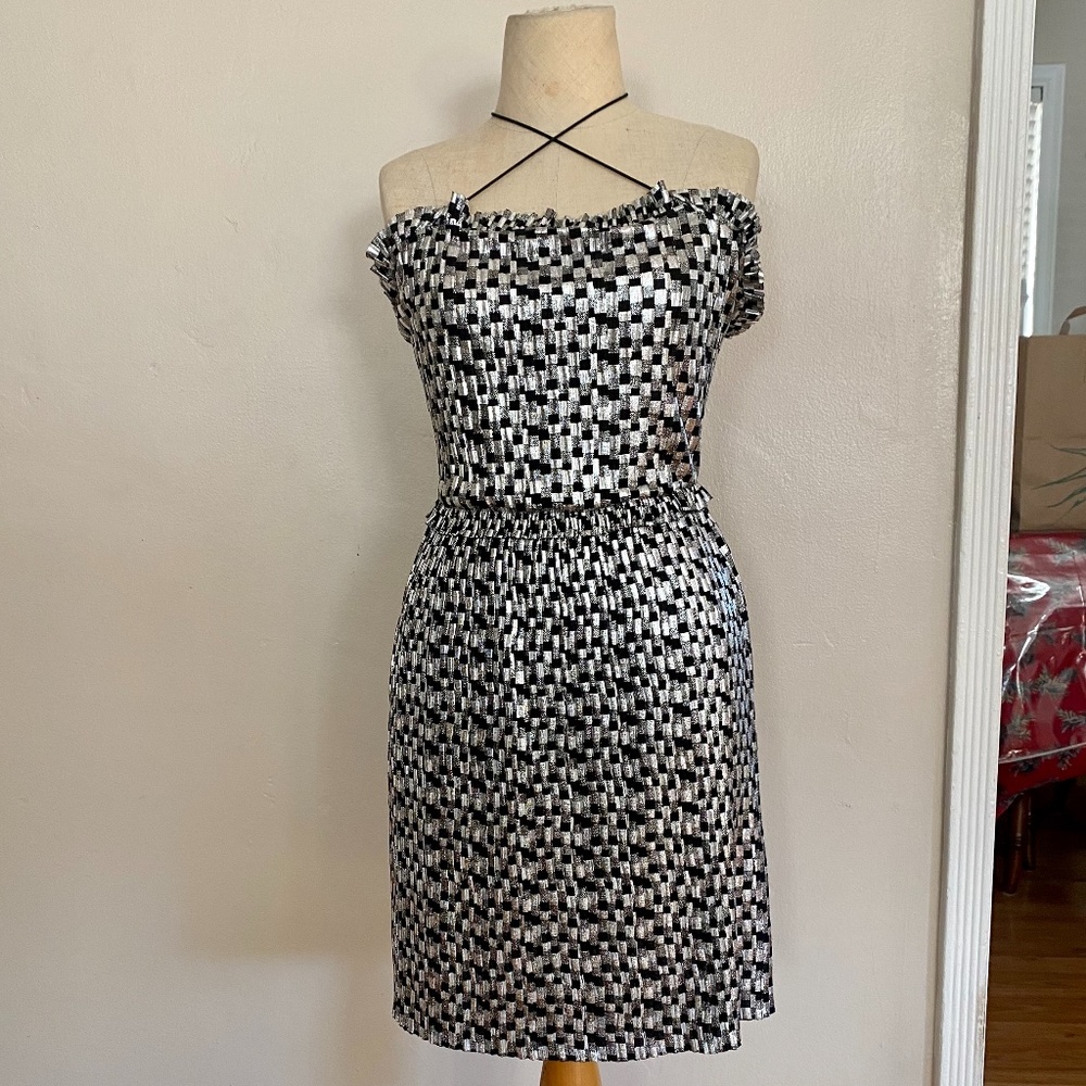 Silver & black mini dress